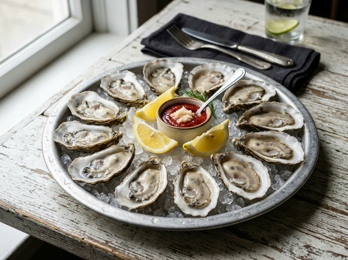 Oyster sampler platter — steamed, chargrilled and raw oysters